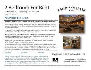 Rental Listing for 17 Brock St W., Tillsonburg, ON, N4G 3P5